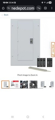 ABB PAL2020PA 200 Amp 20 Space/40 Circuit 1PH 240V Main Lug Load Center
