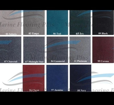MARINE FLOORING PLUS Boat / Marine Carpet 16 oz - 8.5' wide - You Choose Length (5'-30') & 13 Colors
