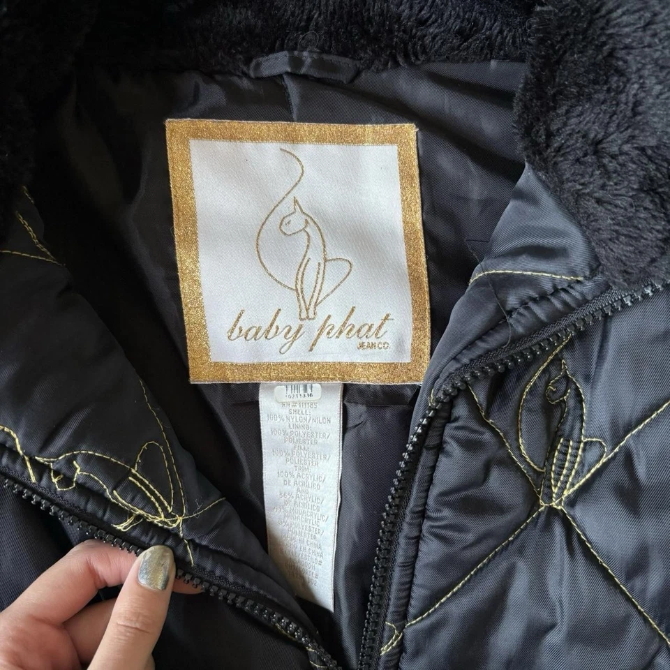 y2k Baby Phat Mujer Puffer Chaqueta Foto 2 de 4