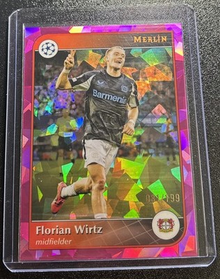 2024-25 Topps Merlin Uefa Florian Wirtz Pink Atomic Refractor /199 Leverkusen