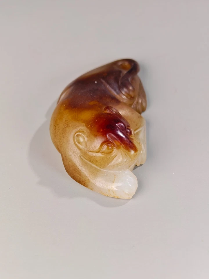 Rare Chinese Hetian Jade Tiger Beast the Han dynasty 206 B.C.-220A.D. - Image 4 of 4