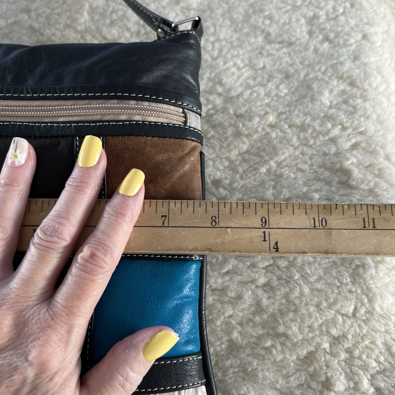 Patchwork Crossbody Shoulder Bag Leather And Soft… - image 10