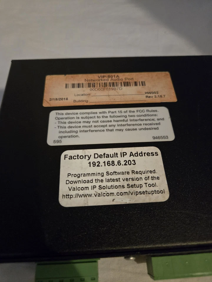 Valcom VIP-801A Network IP Single Port Gateway Audio Page Zone Extender Module - Image 4 of 4