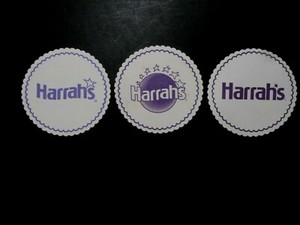 (3) DIFFERENT CASINO BEER COASTERS HARRAH'S LAKE TAHOE, NV. lightly used 1 sided