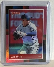 Luis Urias 2022 Panini Donruss  1988 Retro Pink Holo Parallel Milwaukee Brewers
