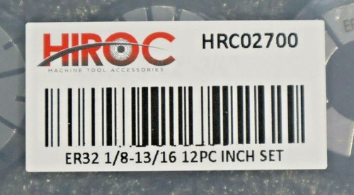 HIROC, 12 pc ER32 HIGH PRECISION COLLET SET - 1/8" - 13/16" Y011 - Picture 6 of 6