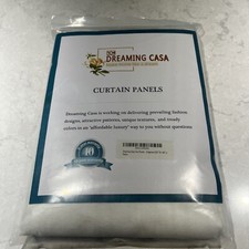 Dreaming Casa Solid Sheer Curtains White Rod Pocket 2 Panels 52 W x 96 L NEW