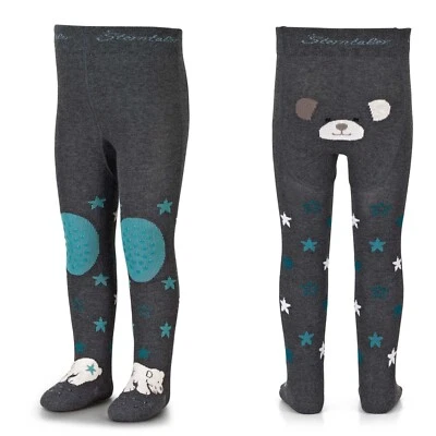 Sterntaler Krabbelstrumpfhose 8652282 Pomotiv Eisbär Elia Anthrazit meliert Neu