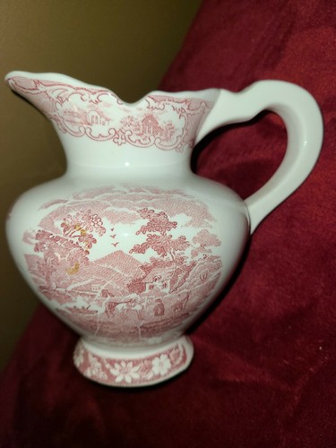 Vintage Red Toile Cream Pitcher & Plate Arco Dallas Fine China Mid Century White - 第 5/12 張圖片