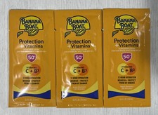 Banana Boat Sunscreen Lotion SPF 50 With Vitamins C B3, 0.4 Oz Sample, 3-Pack