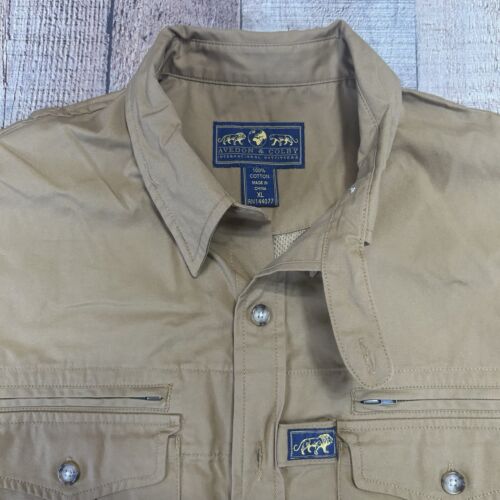 Avedon & Colby Signature Field Safari Shirt Brush Tan Long Sleeve Men’s Size XL