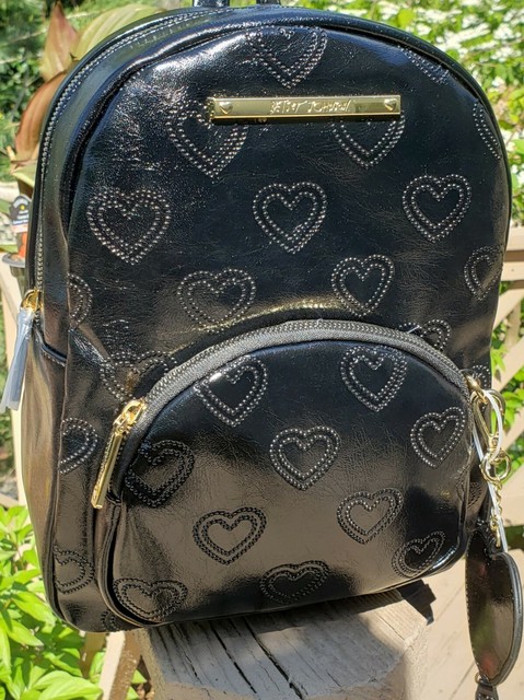 black quilted backpack purse