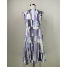 Banana Republic Silk Short Sleeve Fit & Flare Geometric Knee Length Dress Sz 2