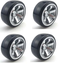 Powerhobby 1/10 Drift Car Mounted Tires / Wheels (4) Silver PY026
