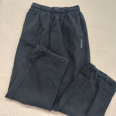 Reebok SWEATPANTS Mens Size S Small Black Pockets Drawstrings 
