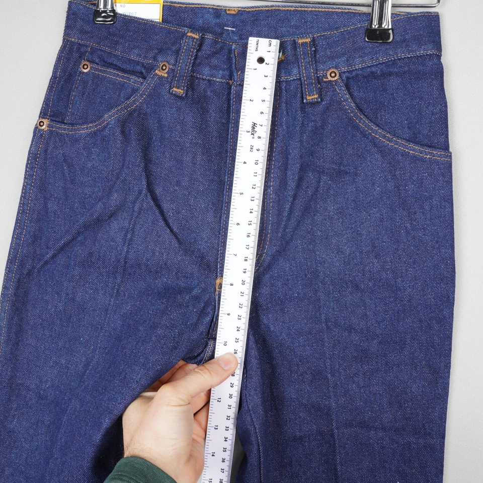 Vintage Wrangler Jeans Womens W26 L32 Blue Slim Pleated Made in UK Deadstock B56 - Image 4 of 4