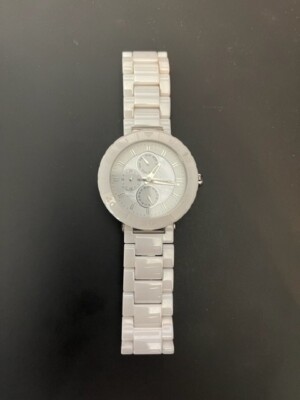 Fossil White Ceramic Mother of Pearl GMT Ladies Watch CE1003