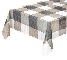 Tovaglia Antimacchia Copri Tavolo Cucina A Quadri Grigia Plastificata Su Misura