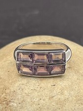 GENUINE AMETHYST RING set in 925 STERLING SILVER FAST FREE SHIPPING
