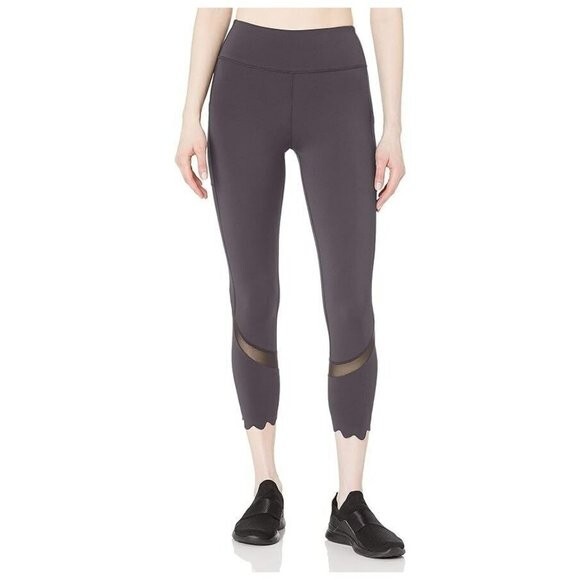 NUOVO! Leggings stretti FILA Dream allenamento atletico ritagliati con ritagli in rete grigi