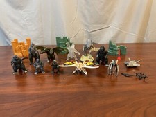 Godzilla mini figure lot - 10 figures, air craft breakable buildings Lot 3