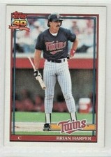 1991 Topps Minnesota Twins Baseball Card #554 Brian Harper