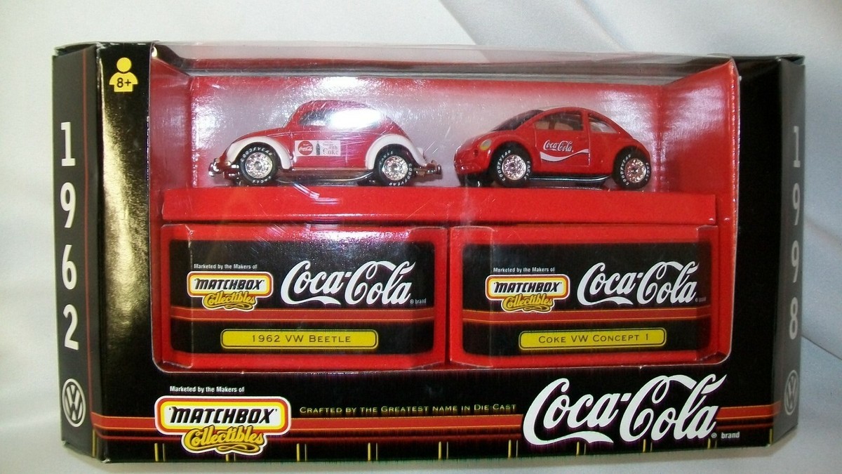 MATCHBOX COCA-COLA COKE VW 1962 BEETLE & CONCEPT 1 2 CAR SET