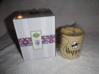 SCENTSY BEE HAPPY   Mini WARMER  YELLOW Ceramic WALL PLUGIN New SPRING SUMMER