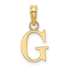 14k Yellow Gold Polished Block Letter G Initial Pendant Perfect Gift for Her