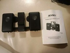Jensen Portable Stereo Speaker Aux Input Jack Black SMPS-225