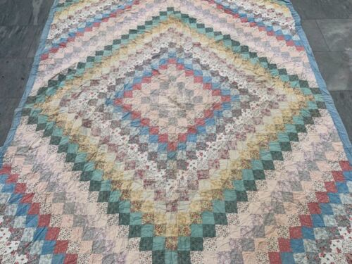 Vintage French Patchwork Throw Blanket Colorful Sofa Home Décor Quilt 195x161 cm - Picture 2 of 11