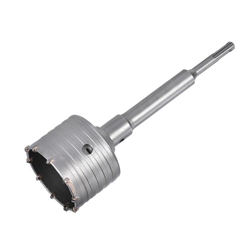 Uxcell Wall Hole Drill Bit 80mm Concrete Cement Stone Hole Saw Cutter 190mm Drilling Depth Round Shank with Connecting Rod Drill for SDS X4 Impact Drill