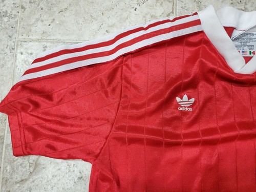 GORGEOUS RARE ADIDAS 1990'S RED GLANZ JERSEY MEN'S SIZE LARGE ONLY ONE ON EBAY!! - 第 5/8 張圖片