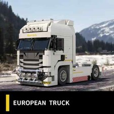 421PCS European Truck Head Building Blocks Connectable Container Trailer Bricks