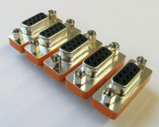  LOT OF 5 NULL-A-9FF 9-Pin DB9 Female to Female Mini Null Modem Adapter