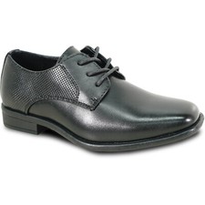 bravo Boy Dress Shoe KING-7 Lace Up Oxford Plain Toe with Leather Sock