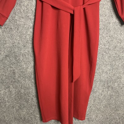 Unbranded Fitted Sheath Dress Women L Midi Dark Red Belted V-neckline | eBay Unbranded Fitted Sheath Dress Women L Midi Dark Red Belted V-neckline | eBay