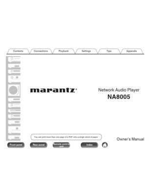 Marantz NA8005 Network Audio Player Owners Instruction Manual
