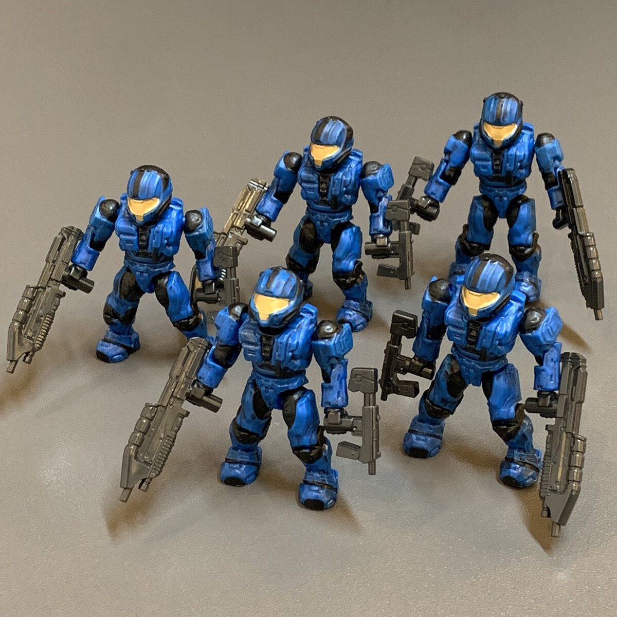 5x HALO MEGA BLOKS UNSC COBALT BLUE CQB SPARTAN MINI FIGURE 97001