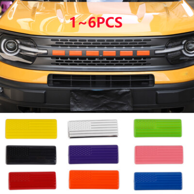 1-6pcs Front Grille Letters Cover Trim Bezels For Ford Bronco Sport 2021+ Red