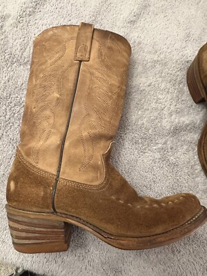 Bottes de cowboy western vintage pour hommes en cuir marron
