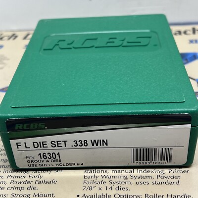 RCBS 338 WIN #16301 GROUP A FULL LENGTH 2 DIE RELOADING SET NEW