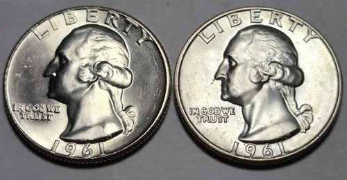 1961 And 1961D Washington Silver Quarters. Choice Uncirculated