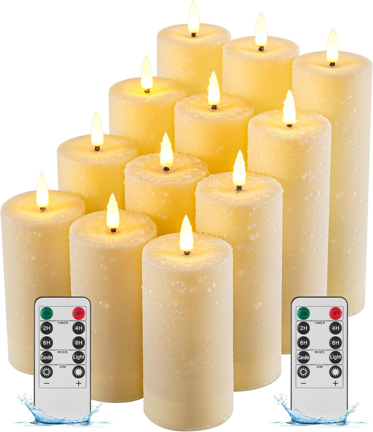 12 Candele LED Impermeabili Esterni - Timer e Telecomando inclusi