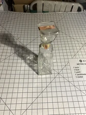 Vintage Four Roses Liquor Clear Glass Bottle USA Decanter With Lid B430