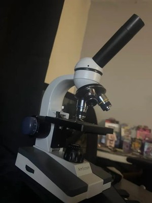 AmScope 40X-1000X Portable Student Compound LED Microscope + 25 Prepared Slides