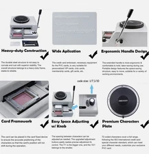 Embossing Machine 72-Characters Card Embosser Printer Code ID PVC Stamping Credi