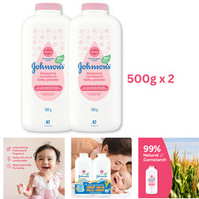 New Johnson's Baby Blossom Talc Cornstarch Powder 500g x 2 Twin Pack Gentle