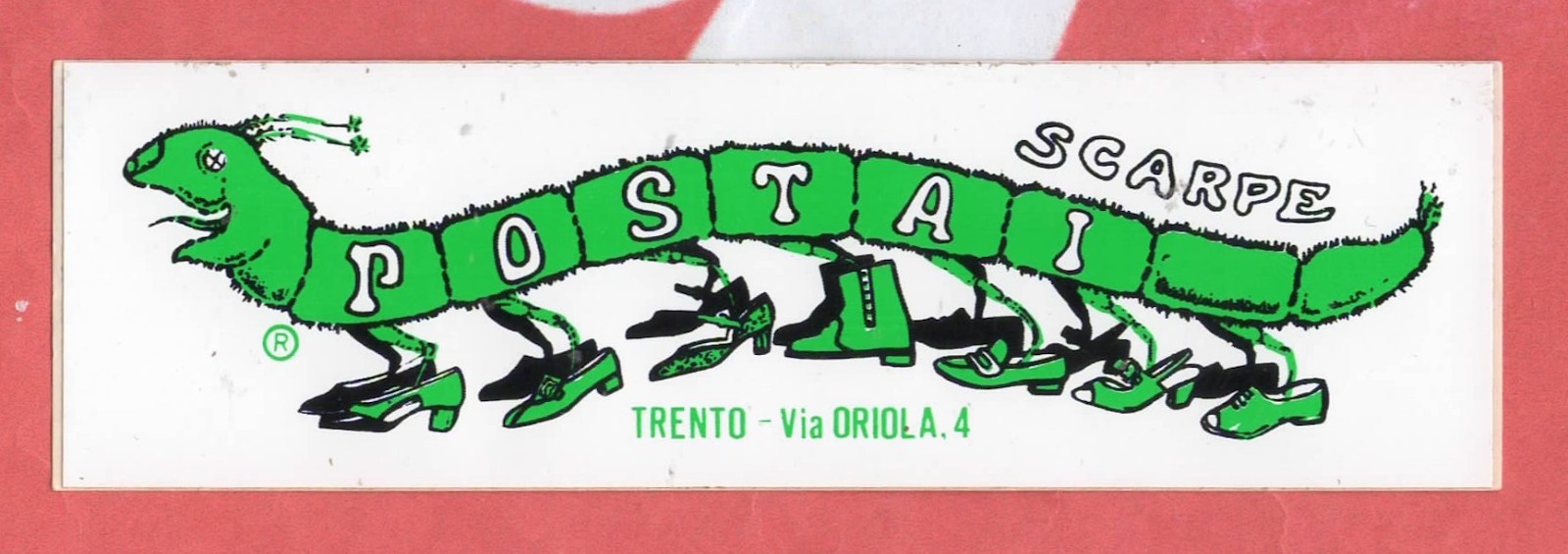 Adesivo Vintage Sticker Aufkleber Autocollant POSTAI Scarpe Trento