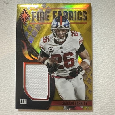 2023 PHOENIX FIRE FABRICS Yellow PATCH Saquon Barkley Jersey Match Number 26/35